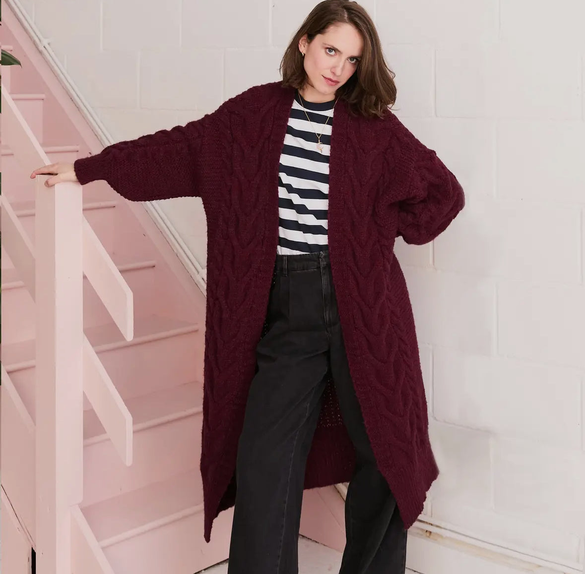 Alex Burgundy Cardigan