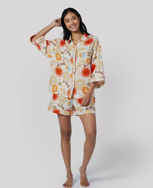 Cotton Cheesecloth Sun & Moon Pyjama set