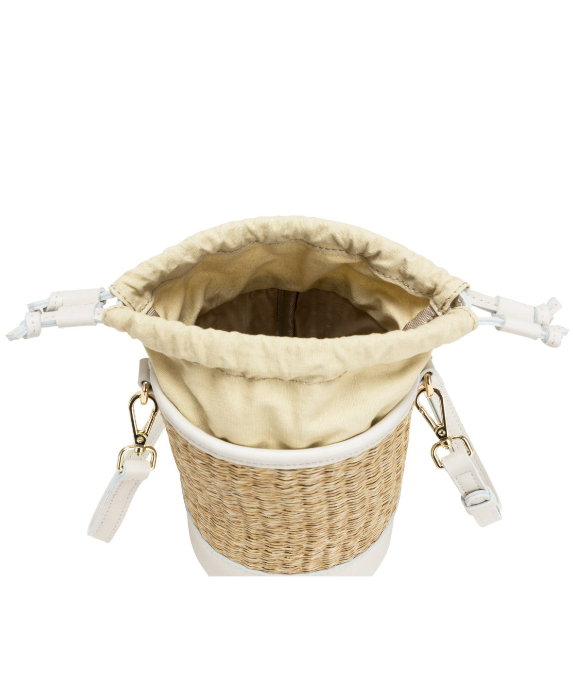 Drawstring Bucket Bag White