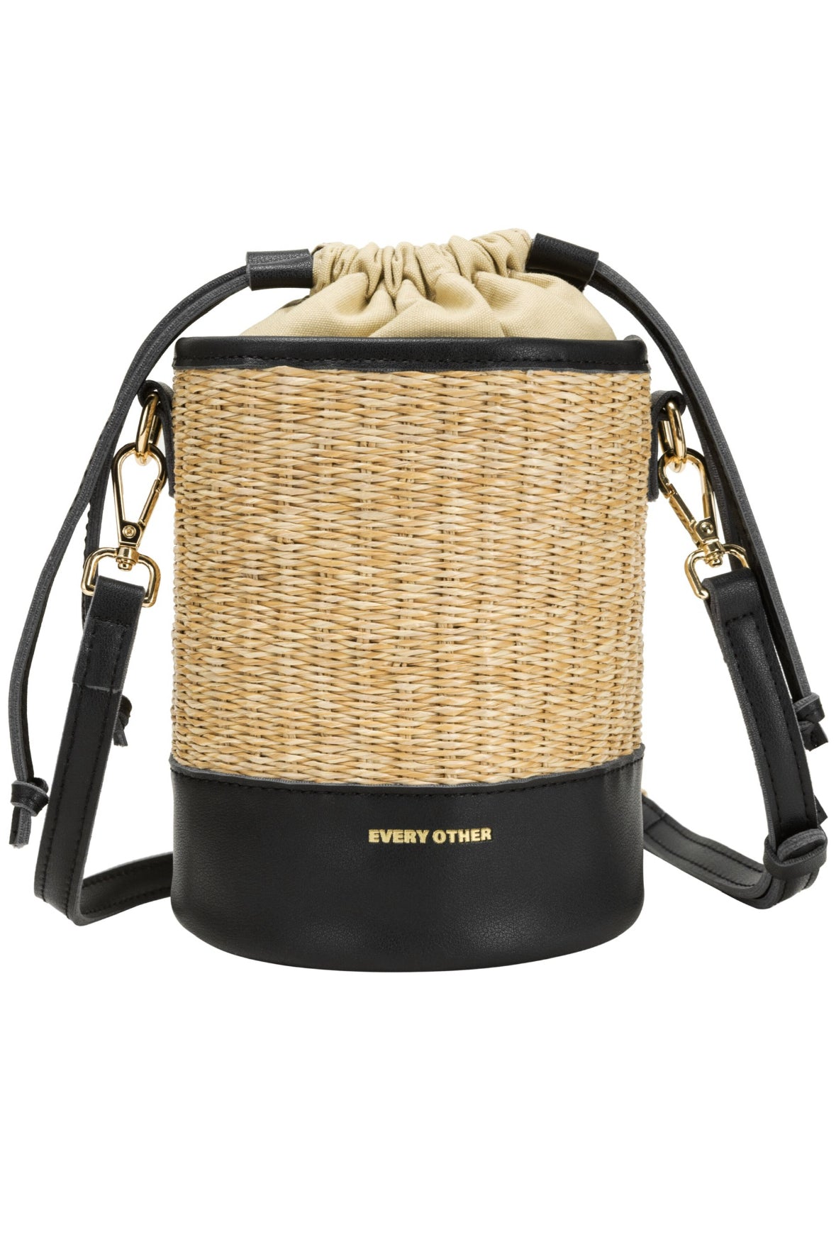 Drawstring Bucket Bag Black