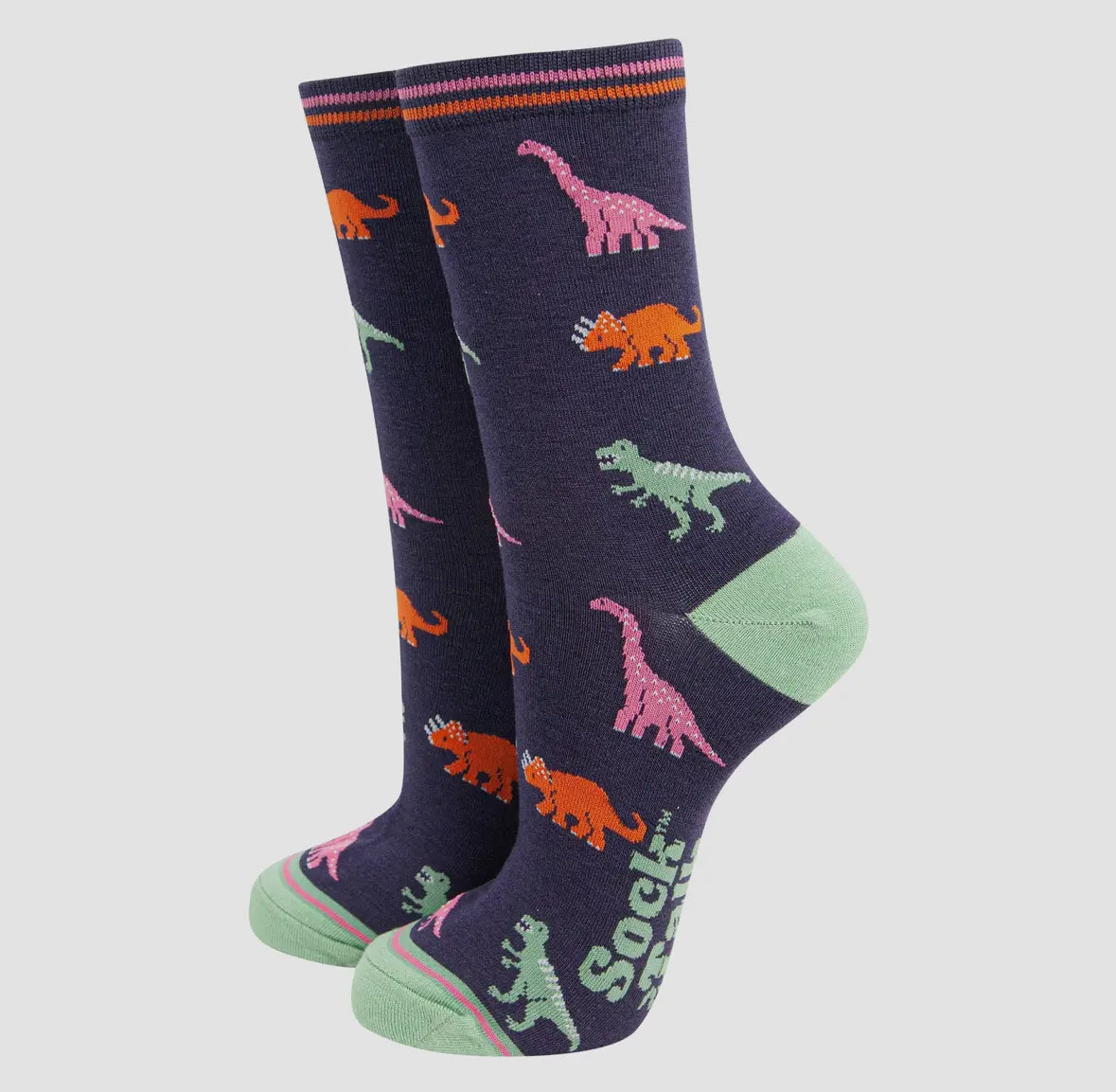 Dinosaur Navy Bamboo Socks