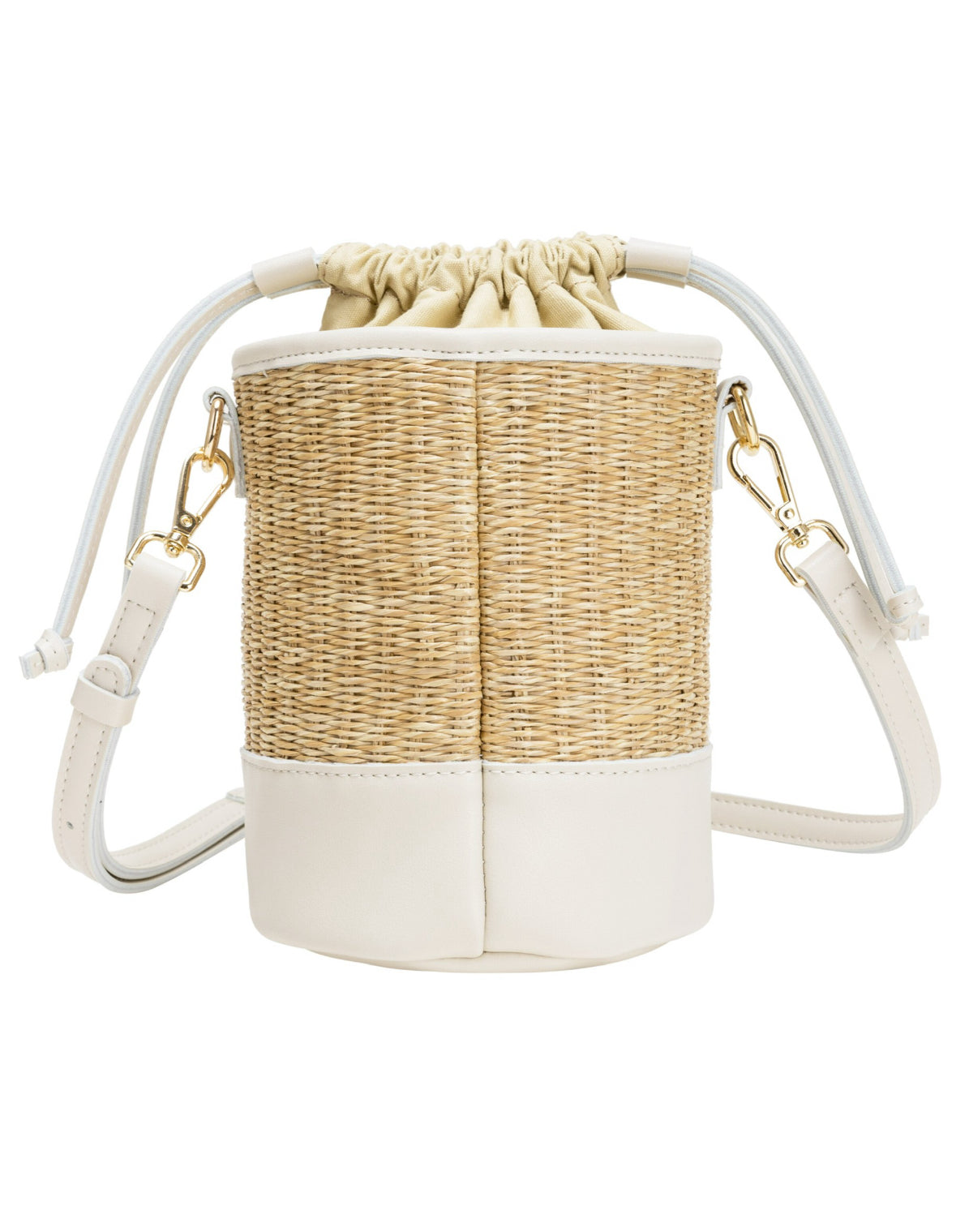 Drawstring Bucket Bag White