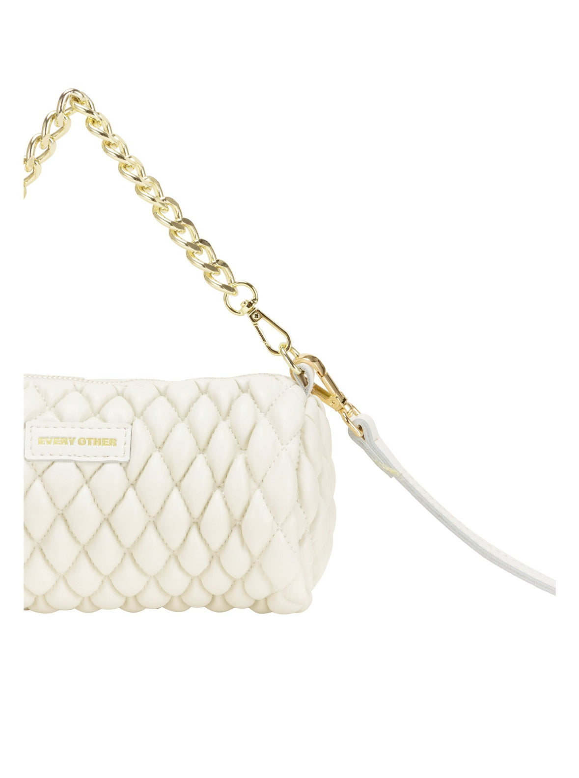 Cylinder Quilted Crossbody Bag White