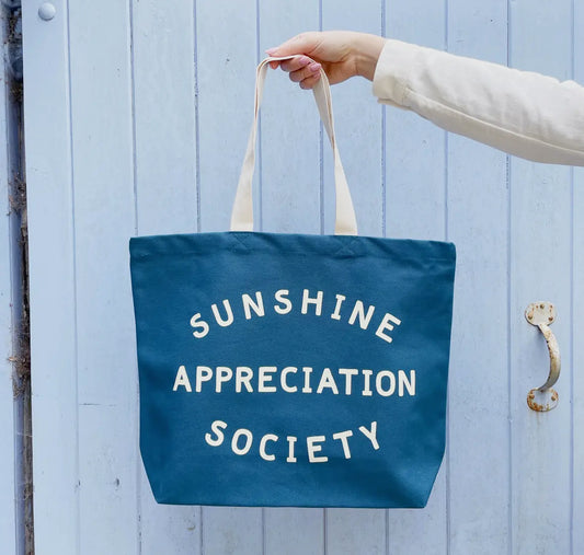 Sunshine Appreciation Society Blue Tote Bag