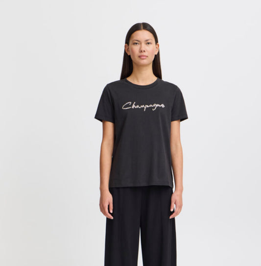 Champagne Tee Black