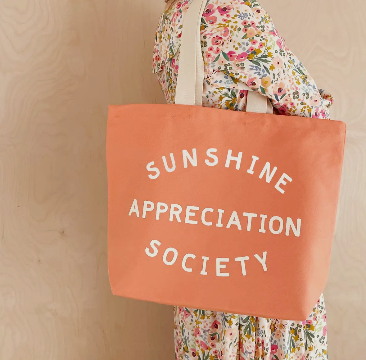 Sunshine Appreciation Society Peach Tote Bag