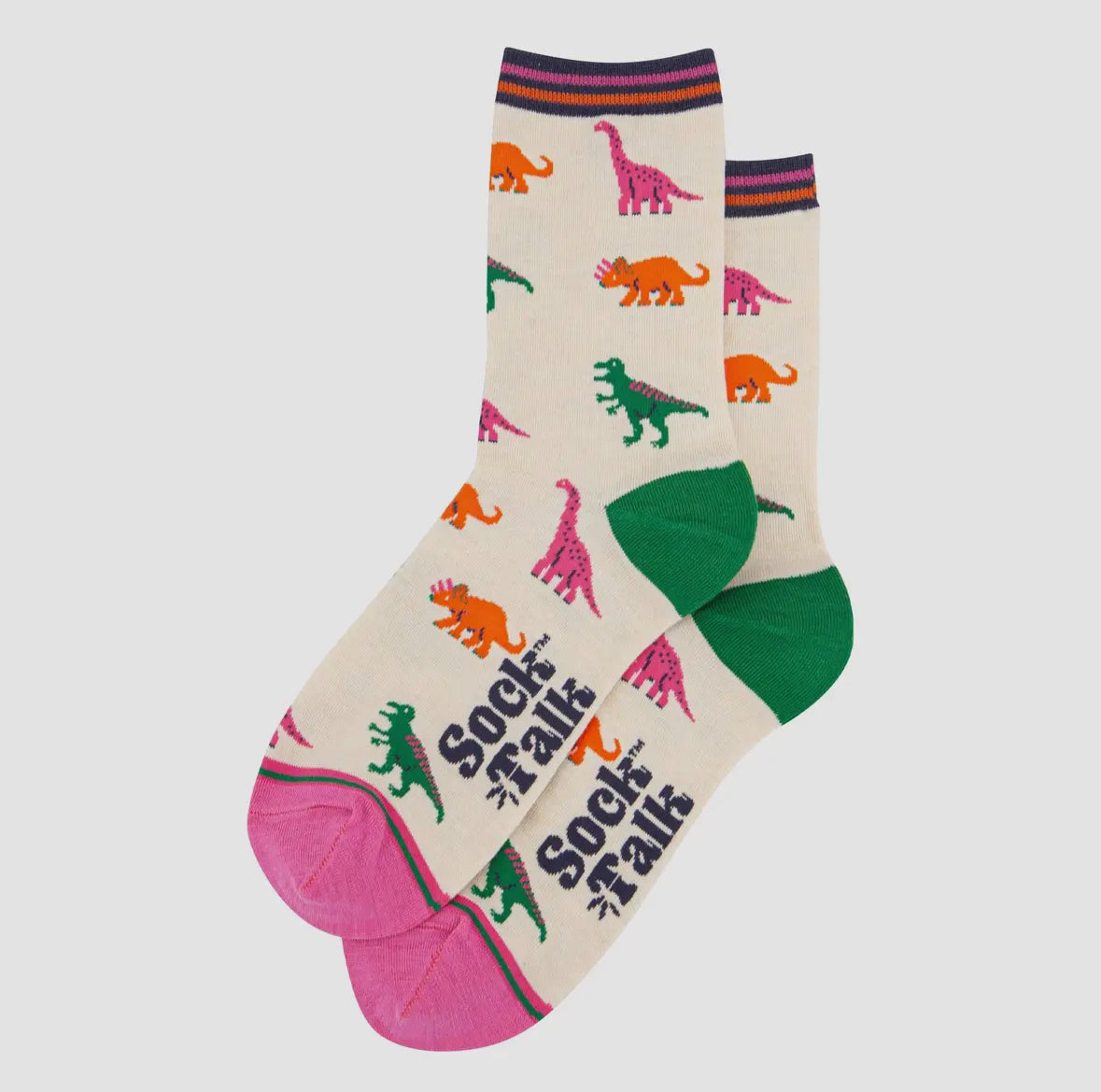 Dinosaur Cream Bamboo Socks