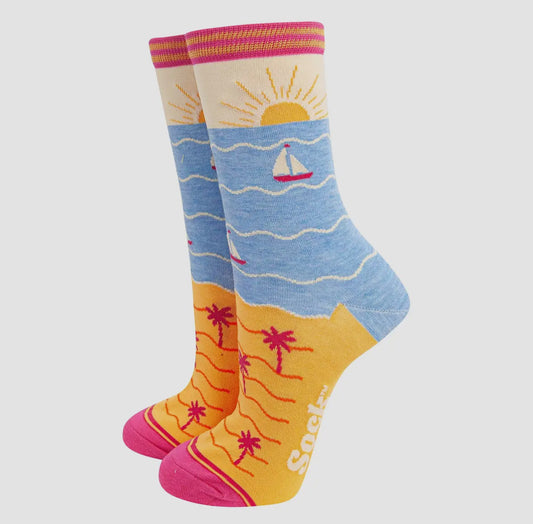 Beach Sunset Bamboo Socks