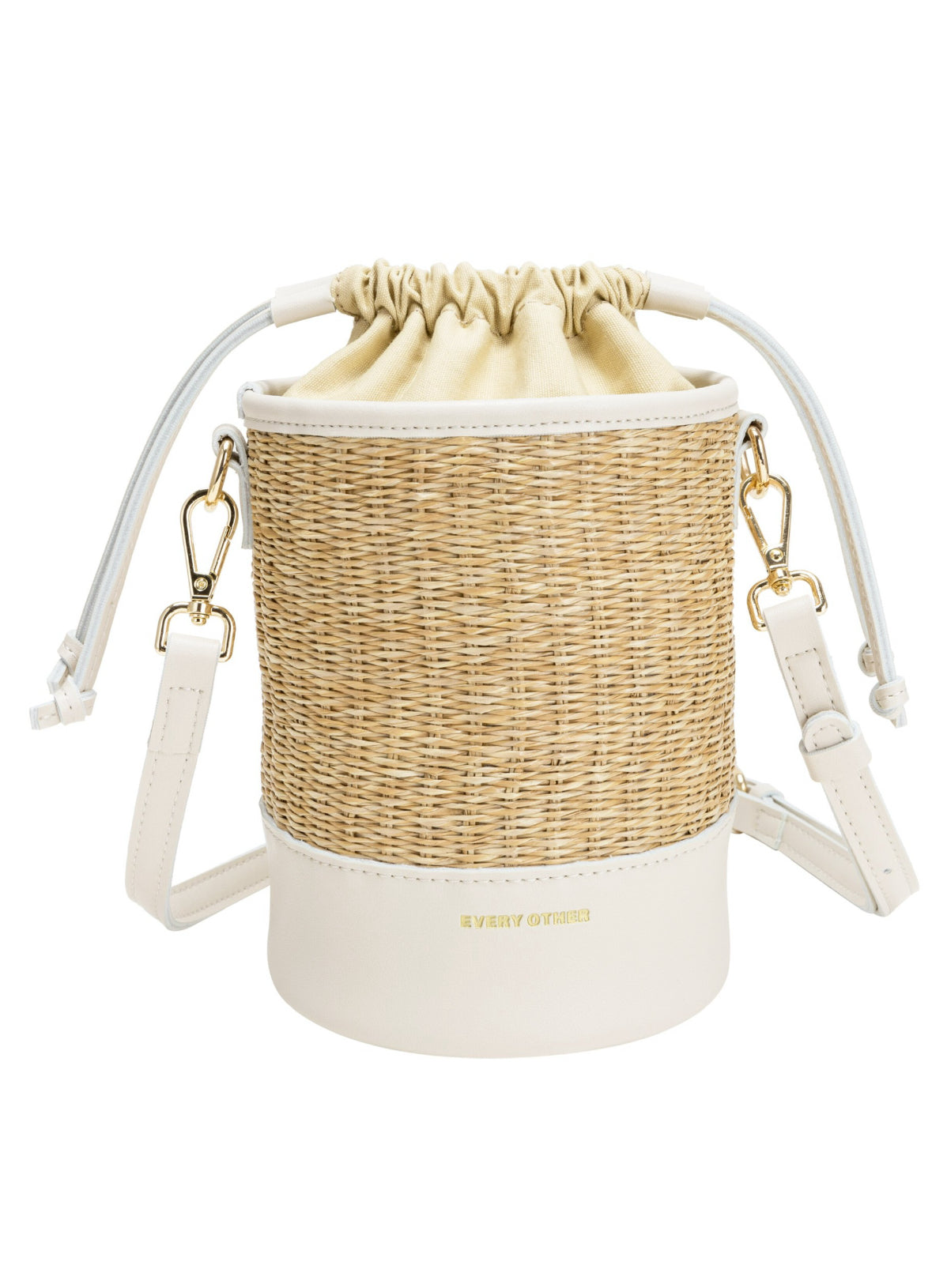 Drawstring Bucket Bag White