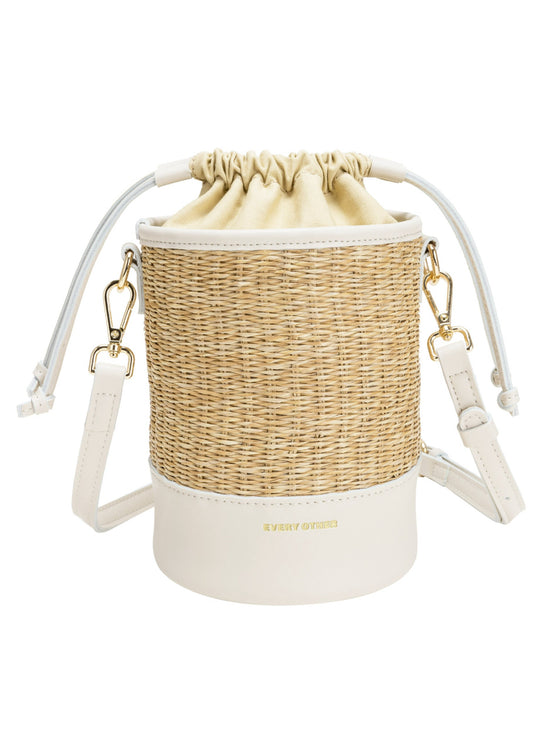 Drawstring Bucket Bag White