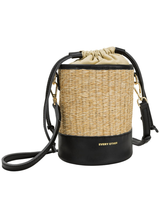 Drawstring Bucket Bag Black