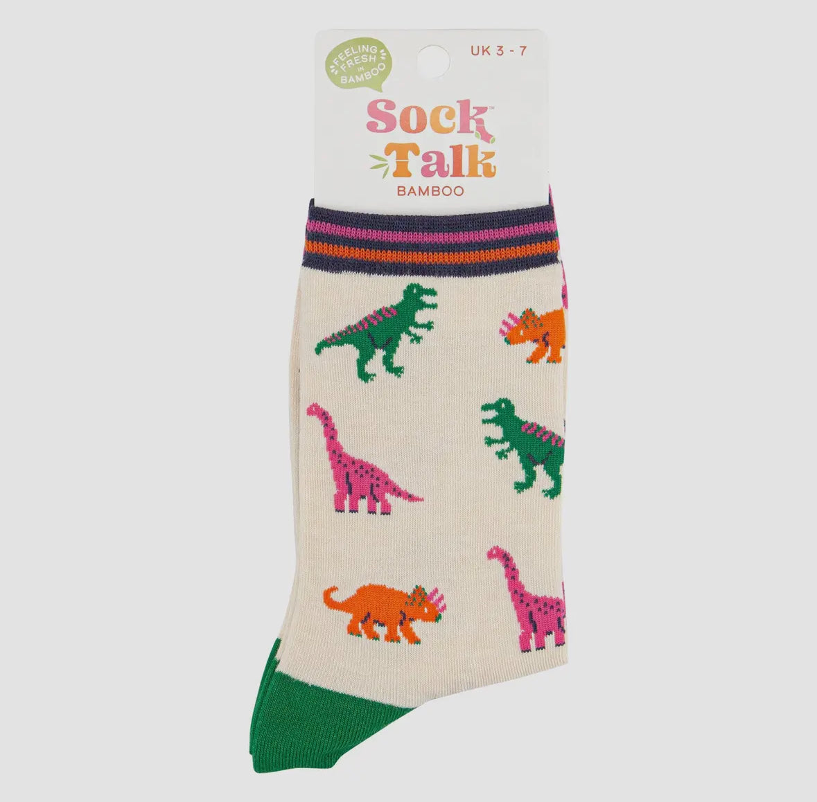 Dinosaur Cream Bamboo Socks