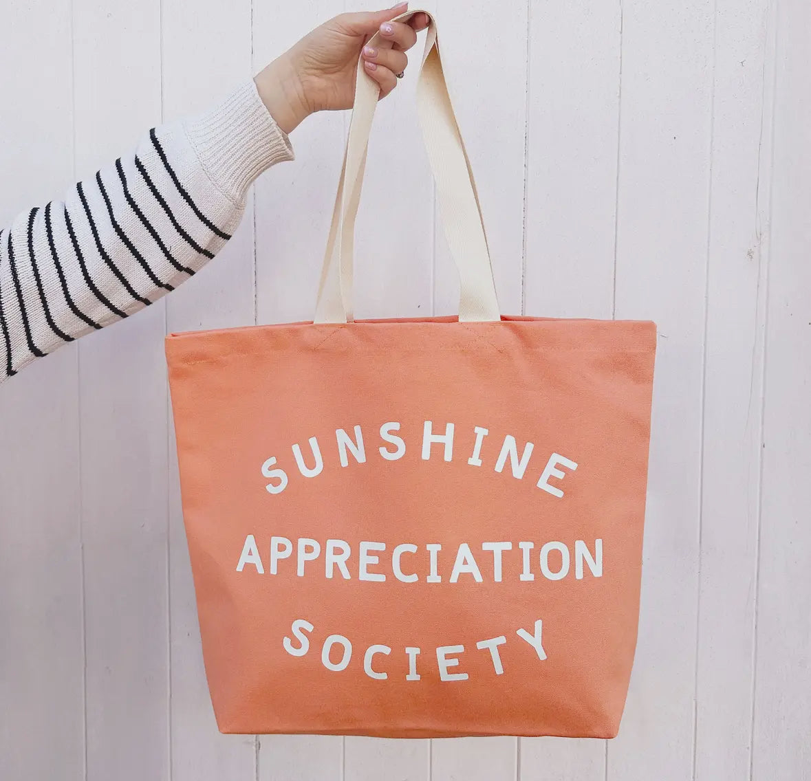 Sunshine Appreciation Society Peach Tote Bag