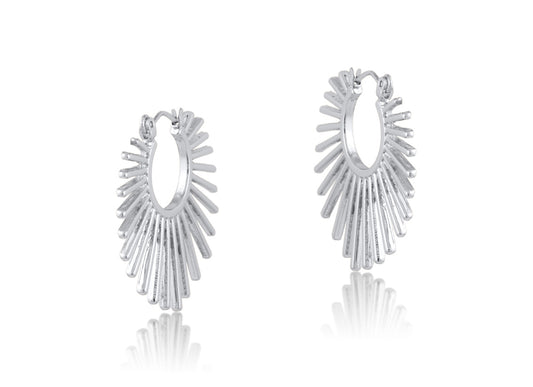 Greta sunburst Hoops Silver